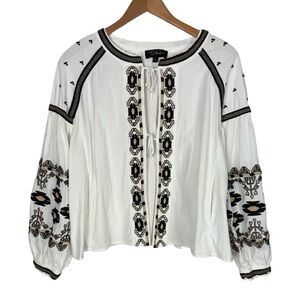 RD + Koko Shirt Jacket Embroidered Boho Blouse Peasant Festival Renaissance